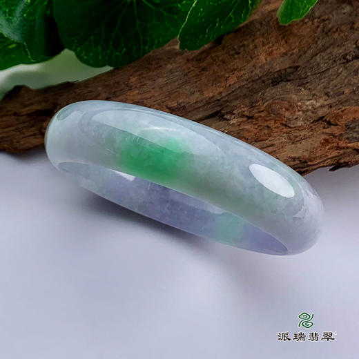 派瑞翡翠 翡翠手镯 糯种 春彩 商品图1