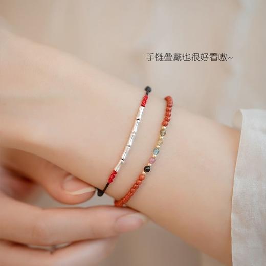 上岸S925银手链竹节红绳脚链女编织男考研手绳情侣礼物 商品图2