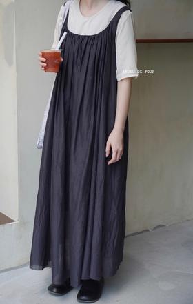 Elsa esturgie米色/炭黑法式背带裙