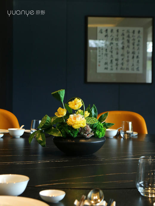 高档餐桌花仿真花圆桌转盘桌面酒店餐厅包厢摆花大装饰假花摆设件 商品图5