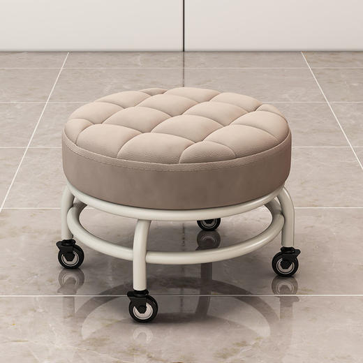 滑轮矮凳带万向轮小凳子家用美缝儿童学步换鞋擦地茶几宝宝圆板凳 商品图4