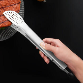 拜杰304不锈钢牛排夹子多功能食品夹烧烤夹厨房面包食物夹烘焙工具 商品图0