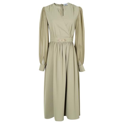 剩S/M/L/XL 米思阳2026春季新款气质淑女交叠V领连衣裙薄款长袖大摆裙子2114 商品图4