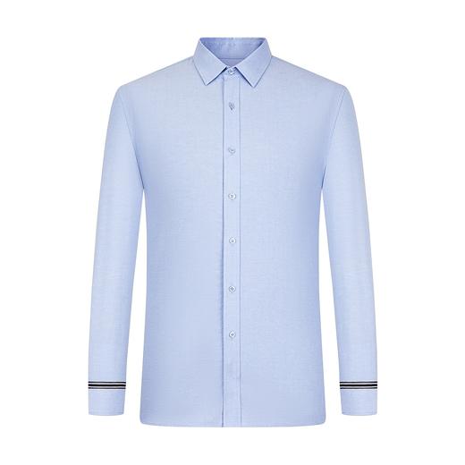 【特价】【牛津纺】柒牌纯棉衬衣织带拼接翻领男秋季123A70500 商品图4