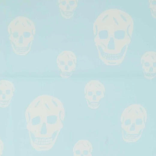 ALEXANDER MCQUEEN 亚历山大.麦昆 女士骷髅印花真丝围巾 浅蓝色 557717 3052Q 3977 商品图2