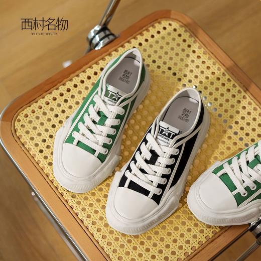 西村名物溶解鞋ins潮2022春夏新款帆布鞋百搭板鞋女小众厚底T22AM11201 商品图3