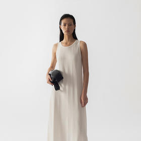 322工房新款16针芝麻点针法纯棉针织长连衣裙