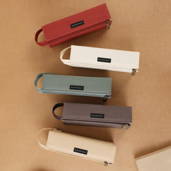 国誉（KOKUYO）一米新纯学生笔袋文具盒文具袋 可立桌面 帆布+涤纶 绿色 中号 WSG-PCS22G 商品图0