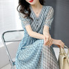 2022夏时尚蓝色轻薄清爽裙子连衣裙 YX9306 商品缩略图3