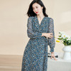 米思阳2026春季新款法式优雅碎花裹身茶歇连衣裙薄款长袖大摆裙子 商品缩略图0