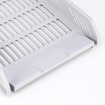 得力（deli）三层镂空收纳文件座自由拆卸组装文件盘/文件框栏桌面档案收纳盒文件置物架管理 灰色9209 商品图3