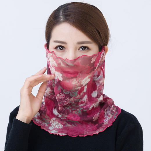 NL-多功能围脖真丝围脖女面罩桑蚕丝脖套假领子夏季遮阳骑行口罩围巾丝巾小领巾 商品图3