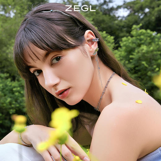 ZEGL设计师雨林系列耳妆盘耳夹女夏无耳洞耳骨夹银针耳钉耳环耳饰 商品图8