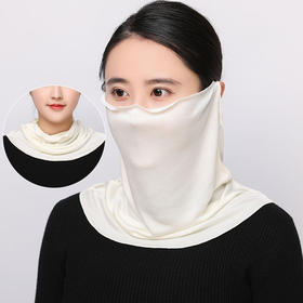 NL-双面多功能针织真丝围脖女套头挂耳护脖丝巾遮面小围巾搭配薄款面罩脖套