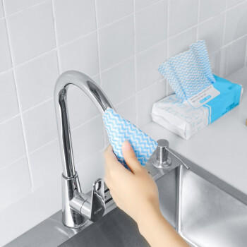 庭好厨房用纸抽纸4包320片一次性抹布厨房纸巾吸油去污懒人抹布抽装 商品图0