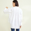 玳莎水洗平纹棉布110G慵懒风插肩长袖衬衫宽松休闲抽褶设计感法式上衣女  CC31301 商品缩略图2
