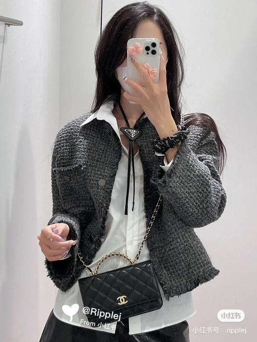 22s 手柄字母woc-黑色羊皮 商品图3