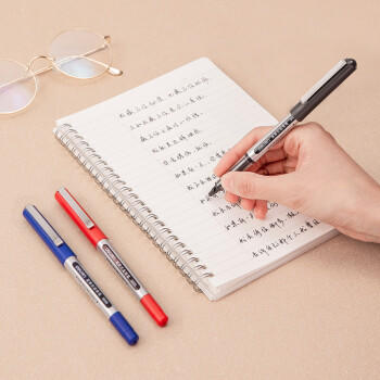 得力（deli）直液笔 0.5mm子弹头中性笔签字笔 走珠笔水笔 办公文具 9黑2红1蓝 33566 商品图4