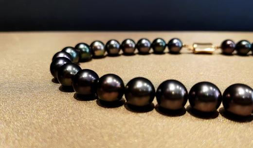 9-12mm大溪地黑珍珠混彩黑珍珠整圈项链 商品图9