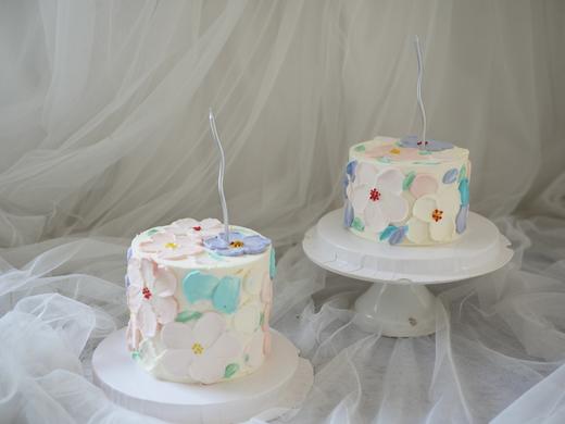 小清新奶油刮花蛋糕 商品图0