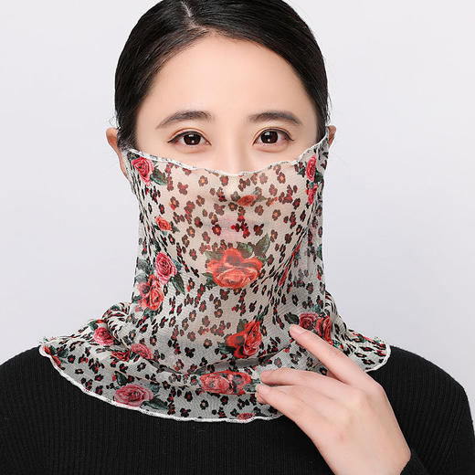 NL-多功能围脖真丝围脖女面罩桑蚕丝脖套假领子夏季遮阳骑行口罩围巾丝巾小领巾 商品图4
