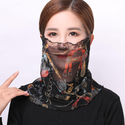 NL-多功能围脖真丝围脖女面罩桑蚕丝脖套假领子夏季遮阳骑行口罩围巾丝巾小领巾 商品图7
