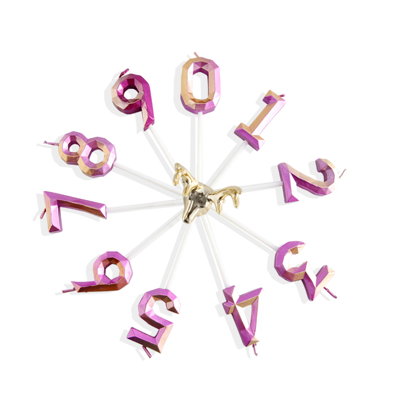 【幻彩粉紫色数字蜡烛】 只随蛋糕配送，不单独配送