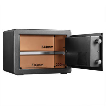 得力（deli）保险柜 家用办公指纹密码保险箱小型隐藏保密柜入墙入柜私密箱 财务专用25cm曜黑 商品图0