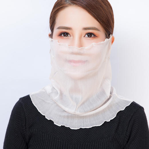 NL-多功能围脖真丝围脖女面罩桑蚕丝脖套假领子夏季遮阳骑行口罩围巾丝巾小领巾 商品图7