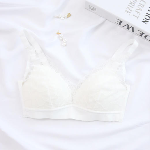 TG-TG02S158薄款真丝无钢圈文胸 蕾丝性感微蚕丝内衣调整型侧收透气 商品图4
