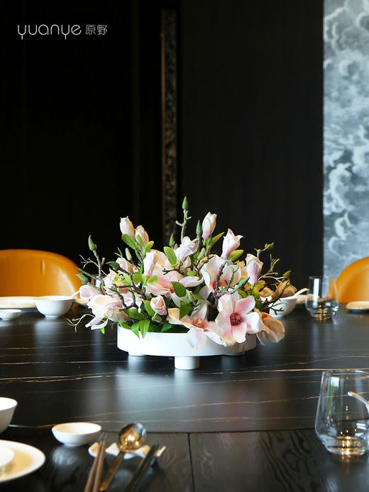 高档餐桌花仿真花圆桌转盘桌面酒店餐厅包厢客厅大装饰假花摆设件 商品图0