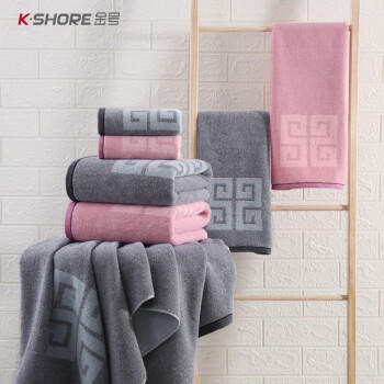 金号毛巾纯棉高档运动浴巾 加厚加大男士洗澡巾 灰色 150*73cm 480g 商品图2