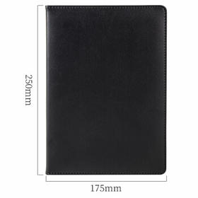 得力（deli）16K大号商务皮面笔记本会议记事本文具办公用品112张/本 黑色3161