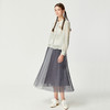 Famecoco范可儿气质撞色网纱半身裙秋款温柔不对称百褶裙F225HA013 商品缩略图4