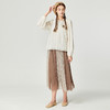 Famecoco范可儿气质撞色网纱半身裙秋款温柔不对称百褶裙F225HA013 商品缩略图3