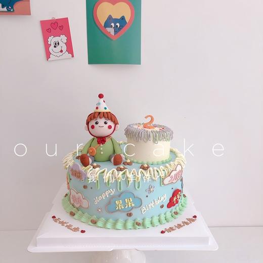 男孩男生立体复古手绘蛋糕-低糖处理无添加 商品图0
