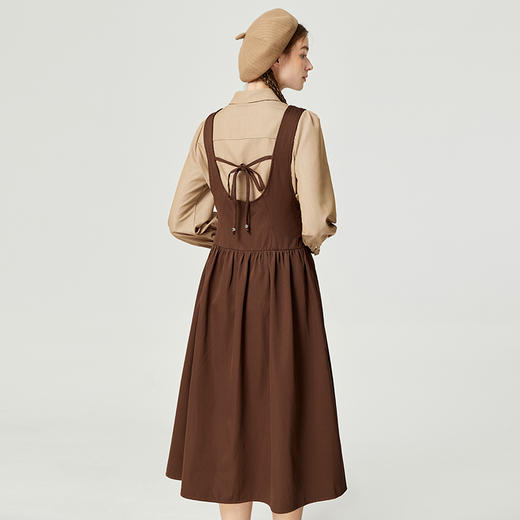 famecoco范可儿纯棉衬衫休闲套装女秋季学院半身裙两件套D221EA302 商品图1