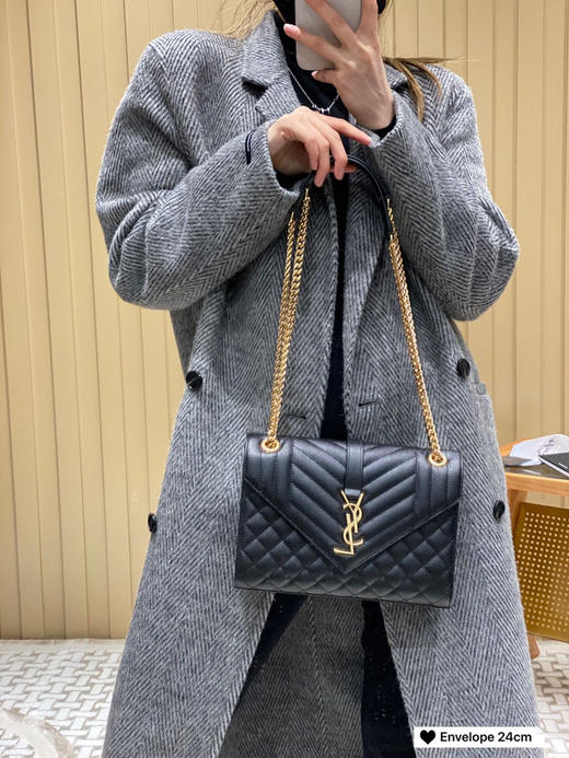 杨树林绣线信封包✉️ V纹拼菱格 〰️ 商品图0