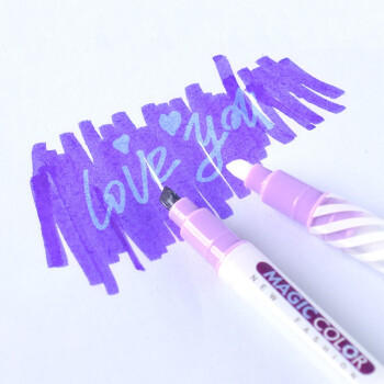 金万年韩版魔幻变色双头荧光笔12色手账笔多色学生用彩色划重点标记G-0595-029 商品图1