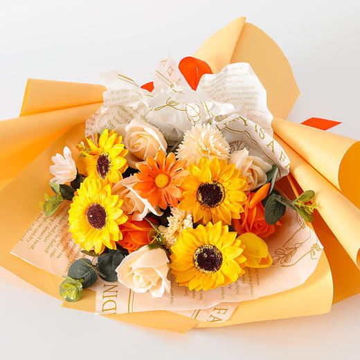 【手捧香皂花 一花多用 能放好几年】七夕情人节玫瑰花束 创意礼物 送手提袋+灯串 商品图4