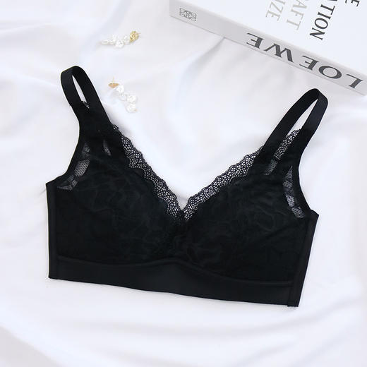 TG-TG02S158薄款真丝无钢圈文胸 蕾丝性感微蚕丝内衣调整型侧收透气 商品图6