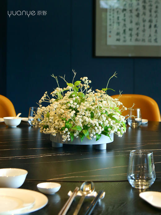 高档餐桌花仿真花圆桌转盘桌面酒店餐厅包厢客厅大装饰假花摆设件 商品图3