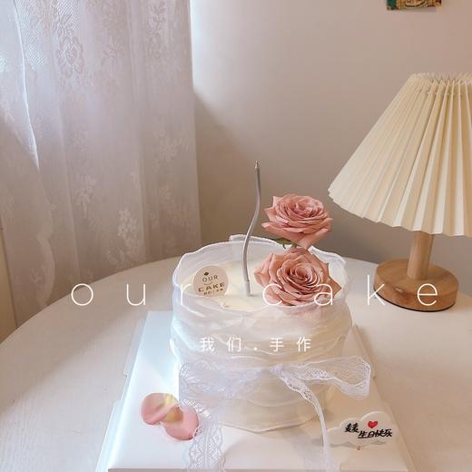 仙女蕾丝卡布奇诺鲜花蛋糕(鲜花按当天采购搭配)-低糖处理无添加 商品图0