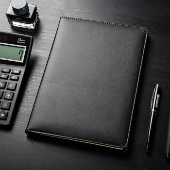得力（deli）16K大号商务皮面笔记本会议记事本文具办公用品112张/本 黑色3161 商品图2