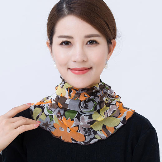 NL-多功能围脖真丝围脖女面罩桑蚕丝脖套假领子夏季遮阳骑行口罩围巾丝巾小领巾 商品图2