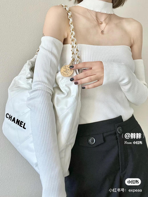 升级品质22bag 〰️ 白色黑字母 商品图2