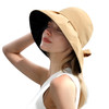 夏季防晒渔夫帽子女士黑胶涂层防紫外线可折叠大帽檐太阳帽XMZ229 商品缩略图4