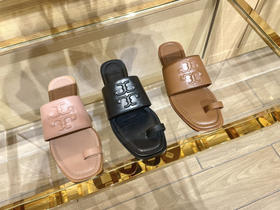 Tory Burch TB皮质logo新款凉拖