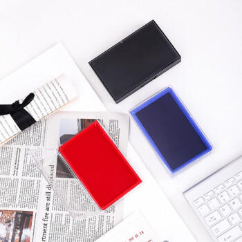 得力（deli）快干印台138*88mm方形快干印台印泥 快干印油印台财务办公用品办公用品内盘面116*66mm 蓝色9864 商品图4