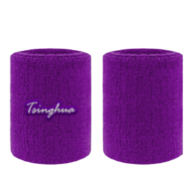 清华英文毛巾绣花吸汗运动护腕